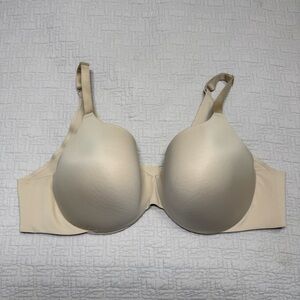 Cacique Beige Back Smoother Bra Underwire Lightly Padded Size 46C